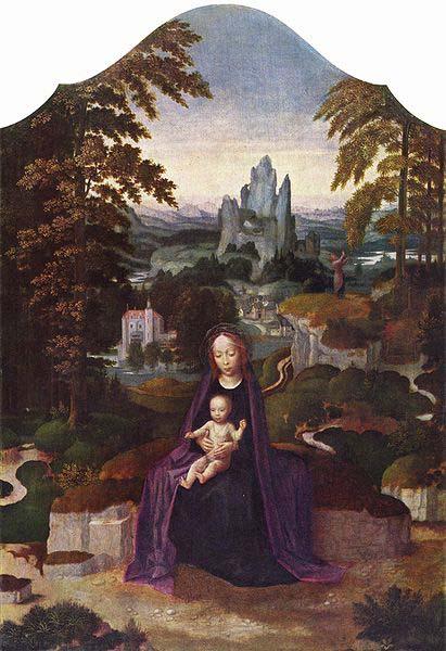 Adriaen Isenbrandt One of many versions of the Rest during the Flight to Egypt attributed to Isenbrandt. Germany oil painting art